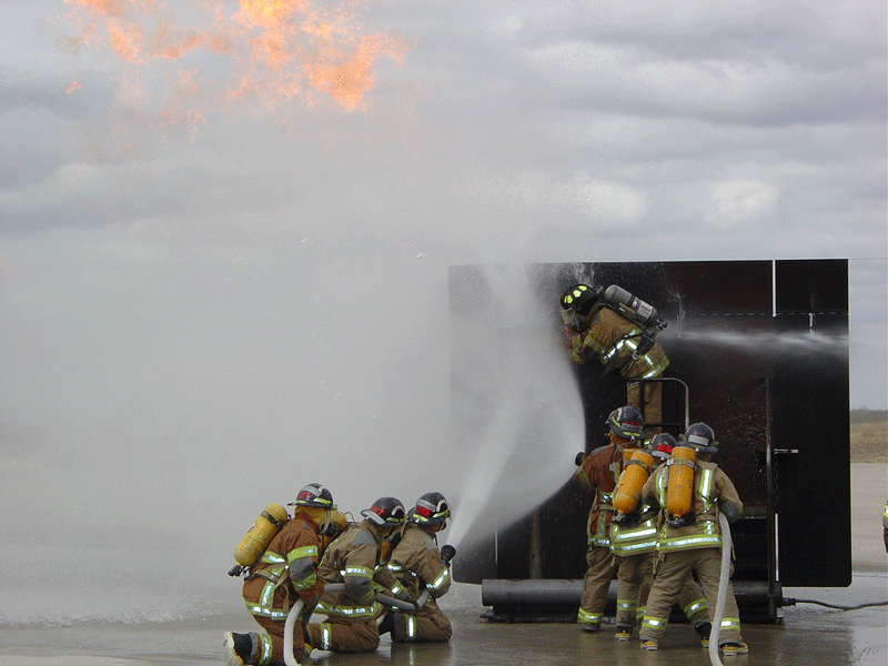 Firefighters training